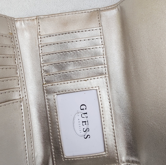 GUESS Shawna Slim Clutch Wallet, Cognac slip pockets, 12 card slots and ID windo - Picture 4 of 8